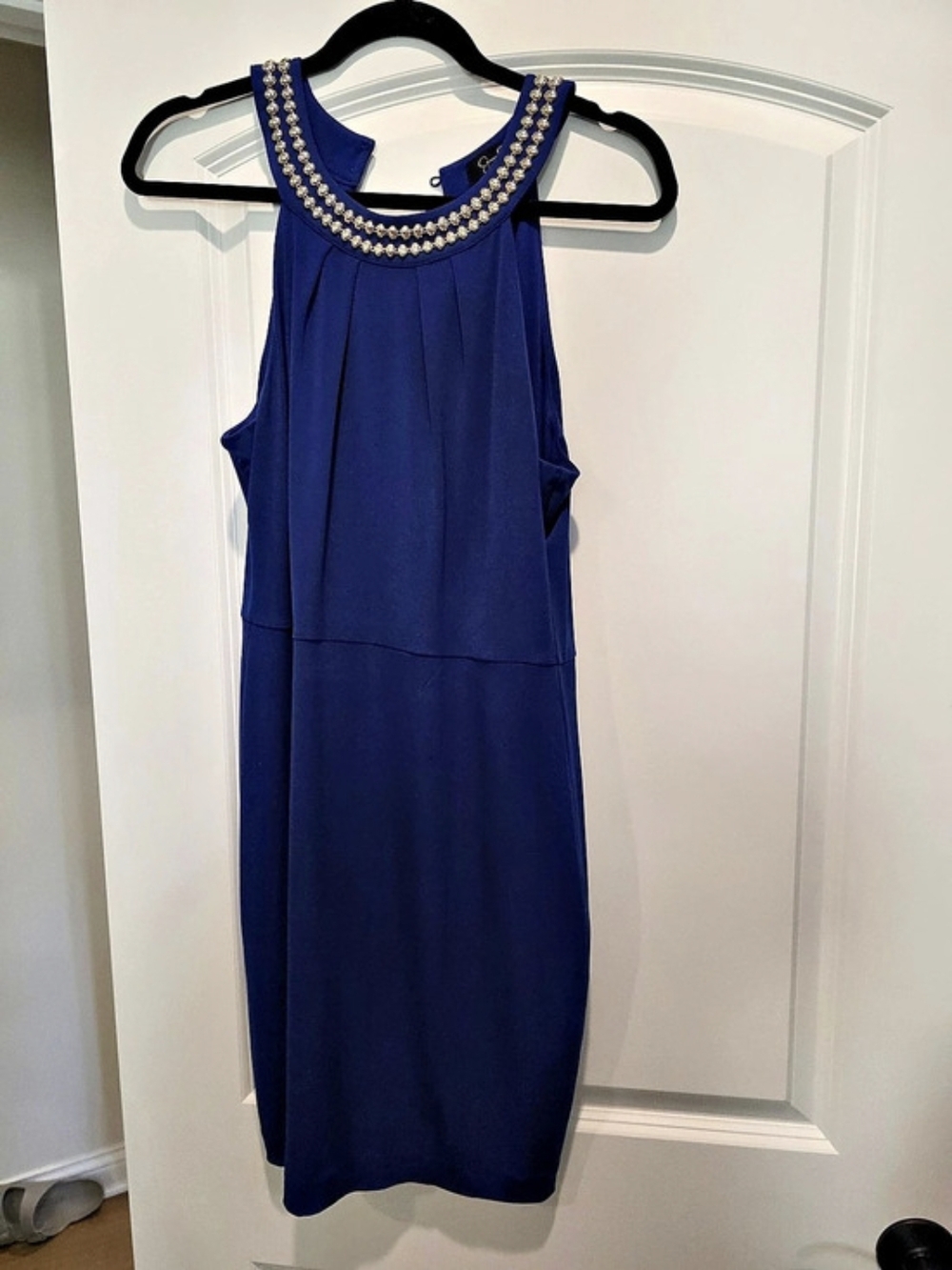 Jessica Simpson Blue Beaded Maxi Dress Size 8